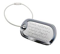 TheDogTagCo Lot de 2 étiquettes de bagage personnalisables en acier inoxydable plaqué nickel avec câble et silencieux pour lire la description pour voir comment ajouter la personnalisation...
