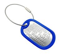 TheDogTagCo Lot de 3 étiquettes de bagage personnalisables en acier inoxydable plaqué nickel avec câble et silencieux pour lire la description pour voir comment ajouter la personnalisation