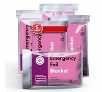 TheDogTagCo Lot de 5 couvertures d'urgence en aluminium - Grande feuille thermique argentée pour le camping, la randonnée, la survie, la trousse de premiers secours en voiture et les essentiels de la