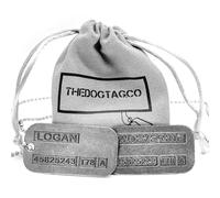 TheDogTagCo - Médaille militaire « Wolverine » Logan - Accessoire de déguisement de film - Chaînes en acier inoxydable et silencieux inclus