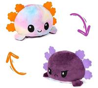Thedttoy Axolotl Réversible en Peluche Mignon - Jouet Happy Angry Mood Changement - Cadeaux Montrez Votre Humeur Sans Dire un Mot - Coloré et Violet