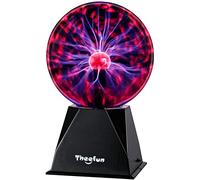 Theefun Lampe à Plasma 6 Pouces, Boule Magique Sensible au Toucher et au Son Lumière Électrique Décorative pour Halloween, Chambre, Fête ou Cadeau Créatif - Rouge