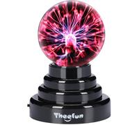 Theefun Lampe Plasma 3 Pouces, Boule Plasma Tactile USB/Piles Globe Plasma Interactif Lampe Décorative pour Chambre, Fêtes et Ca1