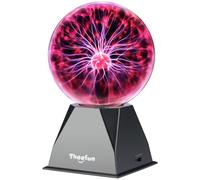 Theefun Lampe Plasma 6 Pouces, Boule Plasma Magique Interactive Touch et Son Globe Plasma Éducatif de Physique, Lampe Décorative pour Fêtes, Anniversaire et Ambiance (Rouge)