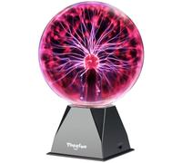 Theefun Lampe Plasma 8 Pouces, Boule Plasma Magique Interactive Touch et Son Globe Plasma Éducatif de Physique, Lampe Décorative pour Fêtes, Anniversaire et Ambiance (Rouge)