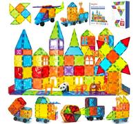 Theefun Magnetic Tiles Safari Animals : 110PCS 3D Clear Magnet Building Blocks Toys for Kids - Educational Magnetic Construction Set STEM Learning Kit Gifts for Boys Girls Toddlers 3-5 4-8 Year Old