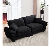 TheEshow Un canapé Double Moderne et Simple avec Un Matelas à Plumes, pour lequel Un Coussin Suffit, est Douillet, mais spacieux et vaste dans Le Salon/Chambre/Bureau, Noir.