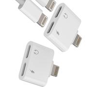 Thef-Adaptateur Jack Double Lightning Audio Chargeur 2 En 1 (2 Pack) Pour Iphone 14 13 Pro Max Écouteurs Pour Apple Auxiliaire Câble Pour Ipad Voiture Aux Microphone Accessoires Lightning Casque Conn