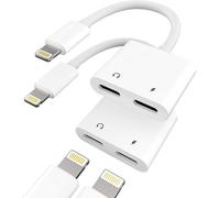 Thef-Adaptateur Pour Iphone Casque Jack Lightning 2pack Écouteurs Microphone Dongle Pour Apple 14 13 12 11 Pro Max Pour Ipad Mini Aux Câble De Voiture Chargeur Aux Accessoires Casque Audio Charge