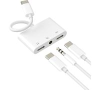 Thef-Adaptateur Usb C Vers Jack 3,5 Mm Casque (3 En 1) Connecteur Chargeur Casque Type C Pour Iphone 16 15 Pro Compatible Avec Samsung Type C Câble Audio Microphone Pour Apple Auxiliaire Dongle Doubl