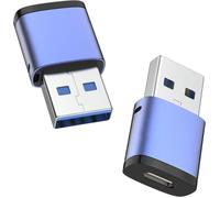 THEF-Adaptateur USB vers USB C 2 Pièces, 5Gbps Adaptateur Type C Femelle vers USB 3.0 Mâle Connecteur de Chargeur USB C Compatible avec iPhone 16 15 14 13, Apple Watch 10 9 8 7, AirPods 4, CarPlay