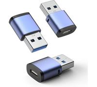 THEF-Adaptateur USB vers USB C 3 Pièces, 5Gbps Adaptateur USB C Femelle vers USB 3.0 Mâle Câble de Type C Chargeur Convertisseur pour iPhone 16 15 14 13, Apple Watch 10 9 8 7, AirPods 4, CarPlay