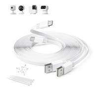 THEF-Blink Mini 2 USBC Blanc 6M 2Pack,Câble Rallonge USB A vers USB C Long Plat Cordon Type A 2.0 pour Petcube Cam 360,Xiaomi Smart Camera C400,TP-Link Tapo 2k C120,Eufy SoloCam C210/S340/S220
