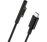 THEF-Câble de Charge USB-C de Type C pour Microsoft Surface Pro 3/4/5/6, Surface Laptop/Laptop 2/Livre1/Go,15V 3A-45W PD Charge Fonctionne Avec une Alimentation PD-1.8 Mètres [Câble Uniquement]