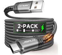 Thef-Câble Usb C (1+2m Lot De 2) 3,1a Durable Chargeur Usb C Cable Usb Type C Charge Rapide Nylon Tressé Compatible Avec Samsung A13 A53 A52 S9 S8 S10 S22 S21 S20, Xiaomi Redmi Note 11 10 -Gris