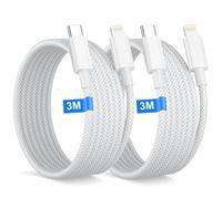 THEF-Cable USB C vers Lightning 3M/Lot de 2[MFi Certifed], Cable iPhone Charge Rapide pour iPhone 14/13/12/11/X/8, iPad, AirPods, Nylon Cable Lightning USB C Charge Rapide Fil Chargeur iPhone Cable