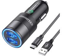 Thef-Chargeur De Voiture Usb C,Qualcomm Quick Charge 3.0+2.4a 30w 2 Ports Usb Chargeur Allume Cigare Avec 3ft Câble Type C Pour Samsung Galaxy S10e/S9/S8/Note 8,Lg G6,Oneplus 5,Huawei P20/P10