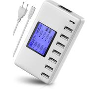 Thef-Chargeur Multi Usb C, Ziwodiv 8 En 1 Station De Charge 60w Chargeur Rapide, Prise Multiple Usb Secteur, Type C Chargeur Universel Compatible Avec Iphone 13/12/11, Ipad Max/Pro, Galaxy S21, Huawe