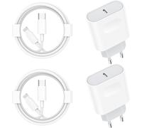 Thef-Chargeur Rapide For Iphone 14/14 Pro /14 Pro Max /14 Plus /13 12 11 Se Mini X Xs Xr, 20w 4-Pack Usb C Adaptateur Et 2m Cable Secteur Mural Type C Alimentation Prise