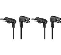 Thef-Goobay 56588 Câble D'alimentation Prise Eu Type C Coudé Vers Prise Double Femelle Type C7 Coudé; 0,5 M; Noir (Lot De 2)