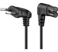 Thef-Goobay 97344 Câble D'alimentation Prise Eu Type C Coudé Vers Prise Double Femelle Type C7 Coudé; 0,75 M; Noir