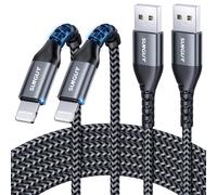 THEF-iPhone Cable 3 m, 2 Pieces MFi Certified Nylon Light-ning Cable Compatible with iPhone 14/13/12/11 Pro Max Mini Xs 8 7 6 5 Plus, iPad Air/Mini