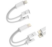 Thef-Lot De 2 Adaptateurs Pour Iphone Aux Lightning Jack Chargeur Rapide Audio 2 En 1 (2pack) Double Connecteur Écouteurs Câble De Charge Diviseur Pour Apple Mfi Chargeur Rapide Accessoires Pour 14 1