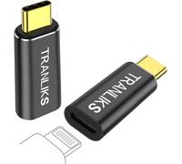 THEF-Lot de 2 pour Lightning vers USB C Adaptateurs, Prend en Charge la Charge Rapide PD 60 W et Le Transfert de Données pour Apple 15/16 - Noir