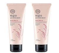 [THEFACESHOP] Nettoyant moussant pour le visage pour le nettoyage quotidien du visage, eau de riz, hydratant moussant nettoyant et éclaircissant pour tous les types de peau 150 ml (lot de 2)