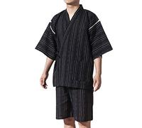 thefancypumpkin Jinbei Hommes Style Japonais Robe De Robe Kimono Pyjamas Costume Taille XL-A01