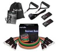 TheFitLife Bandes de Résistance avec Poignées - jusqu'à 110/150/200/250/300 lbs Empilables, Sangles Cheville, Ancrage Porte, Sac Inclus