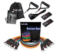 TheFitLife Bandes de Résistance avec Poignées - jusqu'à 110/150/200/250/300 lbs Empilables, Sangles Cheville, Ancrage Porte, Sac Inclus