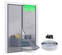 TheFitLife Moustiquaire de Porte Magnétique - fibre de verre avec crochet et boucle pour un cadre complet et des aimants puissants qui se ferment automatiquement (100x210cm)