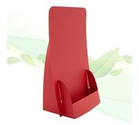 thefoldstands Lot de 5 présentoirs à dépliants pliables « Red Design » - Écologiques - Pour prospectus DIN long - 10,5 x 21 cm - Vertical - En carton écologique - Utilisation à court et moyen terme