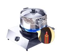 THEGA 5,2 W Gaziniere Gaz Acier Inoxydable, Cuisinière À Gaz Portable D'intérieur, Cuisinière À Gaz À Brûleur Unique, avec Protection Anti-Extinction, Cuisinière À Gaz Pas Cher(LPG)