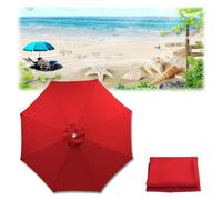 THEGA Auvent De Parasol De Rechange, 2 M/2,7 M/3 M, Housse De Rechange, Housse De Rechange en Tissu pour Parasol avec 6/8 Baleines, pour Parasol De Jardin(Red,6 ribs-3m(9.8ft))