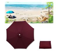 THEGA Auvent De Parasol De Rechange, 2 M/2,7 M/3 M, Housse De Rechange, Housse De Rechange en Tissu pour Parasol avec 6/8 Baleines, pour Parasol De Jardin(Burgundy,8 ribs-3m(9.8ft))