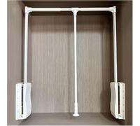 THEGA Barre De Penderie Rabattable Et Réglable - Système De Levage pour Garde-Robe À Fermeture Progressive - Support en Alliage D'aluminium (Fixation Latérale Ou Arrière)