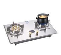 THEGA Cuisinière À Gaz - Gaziniere Gaz Portative À 2 Brûleurs en Acier Inoxydable, Cuisinière À Gaz Réglable De Cuisinière De Cuisine De Contrôle du Feu, Poêle Domestique Facile À Nettoyer(NG)