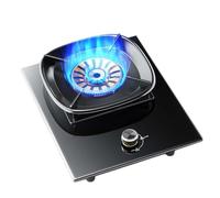 THEGA Gaziniere Gaz, Cuisinière À Gaz Intégrée, Plaque De Cuisson À Gaz Portable Noire 1 Brûleur, Cuisinière À Gaz De Comptoir Autonome De Cuisine 5,2 KW, avec Protection(NG)