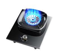 THEGA Gaziniere Gaz, Cuisinière À Gaz Intégrée, Plaque De Cuisson À Gaz Portable Noire 1 Brûleur, Cuisinière À Gaz De Comptoir Autonome De Cuisine 5,2 KW, avec Protection Anti-Extinction(NG)