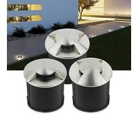 THEGA Lampe Paysage - Lumières Enterrées LED, Projecteur Encastré Acier Inoxydable AC 220V, Éclairage Décoration sur Un/Deux/Quatre Côtés, Lumière Paysage LED Sol Étanche IP67(Yellow,1w-φ52mm)