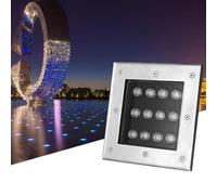 THEGA Lampes Jardin 4W - Lumières Enterrées Extérieures, Projecteurs Encastrés Carrés Extérieurs, Lumière Enterrée Étanche IP67, Lampe Paysage Sol, Éclairage Paysager Pelouse.(Yellow Light,12V)