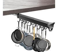 THEGA Organisateur De Casseroles Et Poêles Extractibles, Support De Placard en Alliage D'aluminium avec Crochets Réglables, pour Armoire, Porte-Cravates De Placard(51cm/20.0inch)