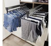 THEGA Pantalon Cintre Coulissant, Heavy Duty Porte-vêtements Extractible Porte, Tringle À Vêtements Extensible avec 2 Rails Coulissants, Tringle À Vêtements Réglable De 30 À 80cm(700mm/27.56inch)