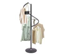 THEGA Portant À Vêtements Portable en Spirale, Élégant Porte-Manteau Rond pour Organiser Les Vêtements Et Présenter La Mode À La Maison Et en Magasin(Black)