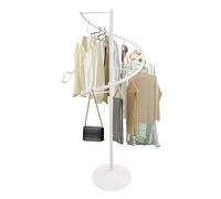 THEGA Portant À Vêtements Portable en Spirale, Élégant Porte-Manteau Rond pour Organiser Les Vêtements Et Présenter La Mode À La Maison Et en Magasin(White)