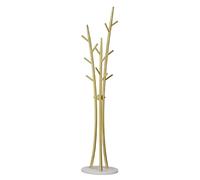 THEGA Porte-Manteau Multifonctionnel À 12 Crochets - Portant Moderne Autoportant pour Sacs À Main, Foulards, Chapeaux - Base Stable - Cintre d'angle D'entrée(Gold)