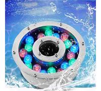 THEGA Projecteur Subaquatique Encastré - Anneau Lumineux pour Fontaine, Éclairage LED Basse Tension 24 V pour Piscine,avec Trou Central, pour Fontaine, Bassin(Yellow,6W-24V)