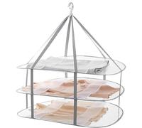 THEGA Séchoir À Mailles 3 Niveaux pour Pulls - Séchoir Suspendu Pliable, Paniers De Séchage Pliables pour Pulls, Jouets, Chaussettes Et Doudounes, Utilisation Intérieure Et Extérieure, Portable(1pcs)